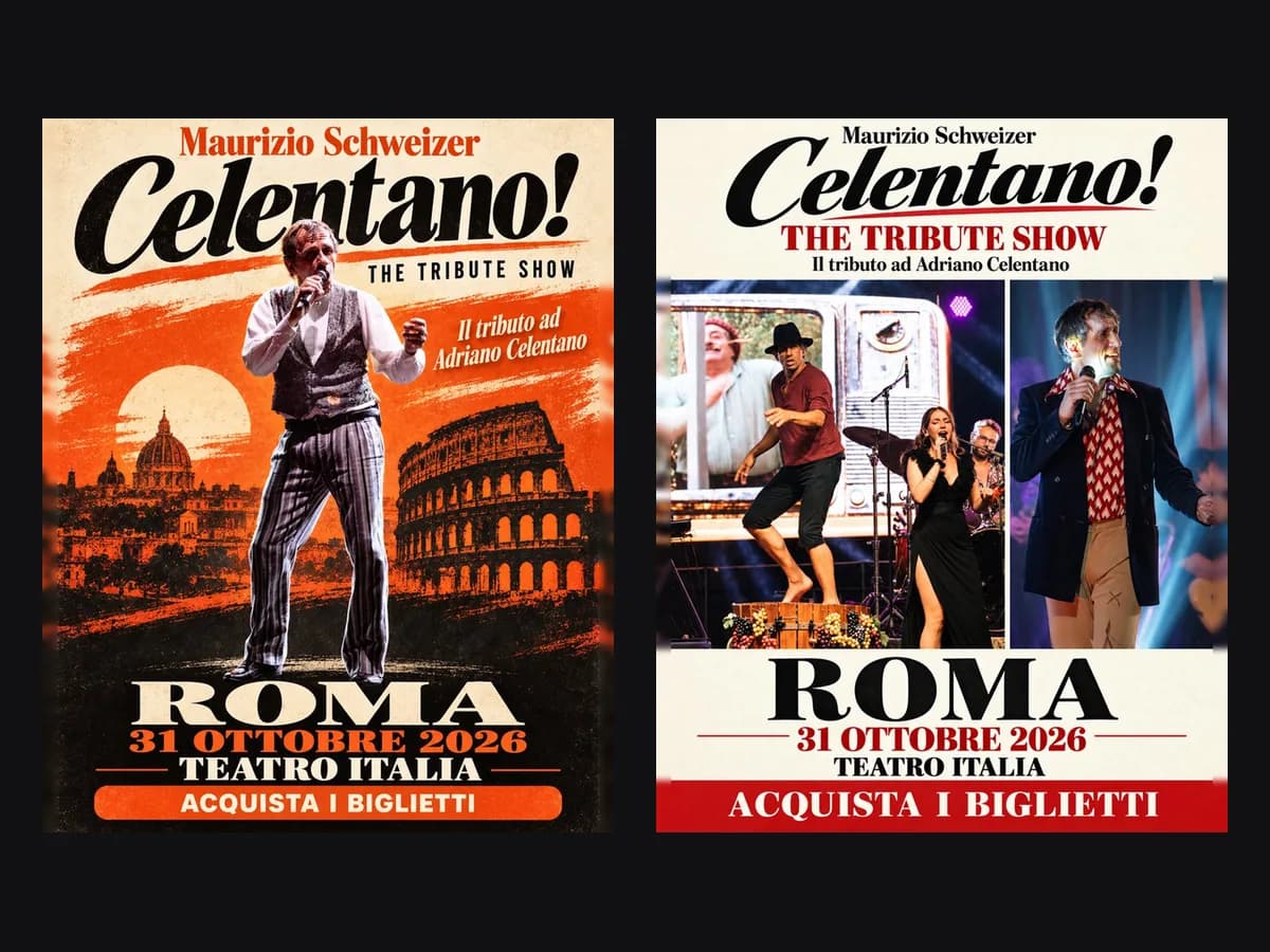 Our Roma posters: vintage manifesto and concert collage