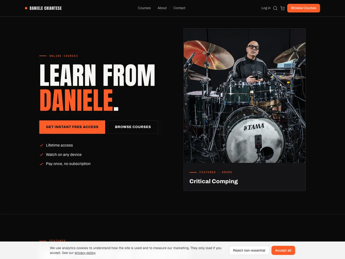 Daniele Chiantese shop homepage, learn from Daniele