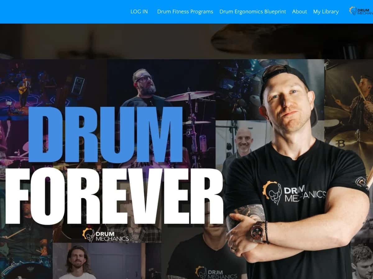 Drum Mechanics website, Drum Forever, with founder Brandon Green