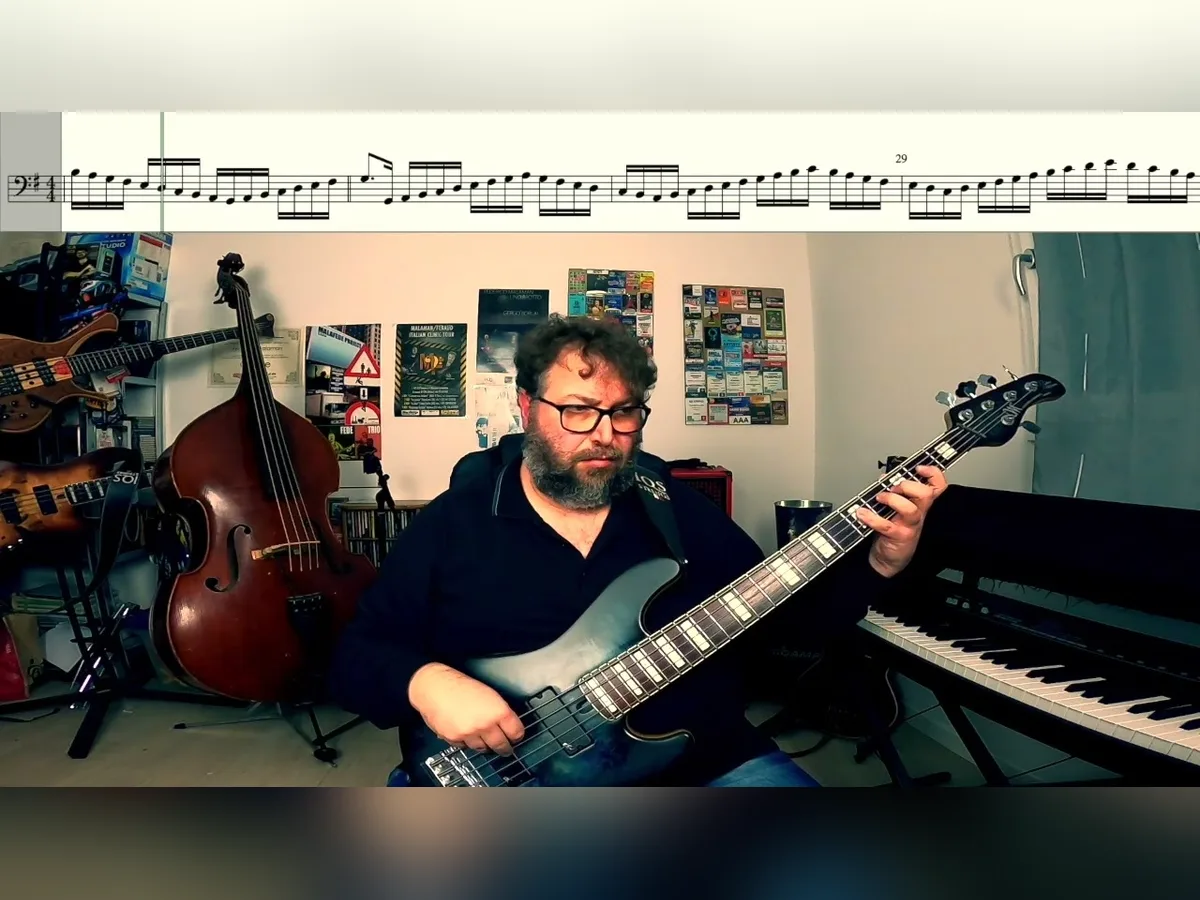 Federico Malaman teaching bass at home on YouTube