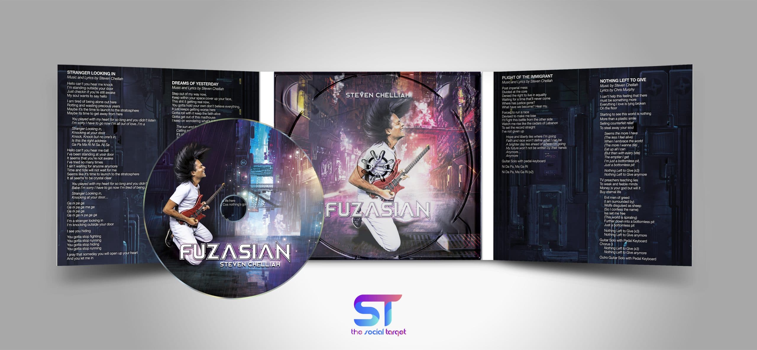 Fuzasian album digipack mockup, view 2