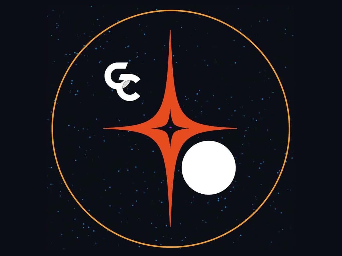 GC drum head artwork: a starfield, an orange four-point star and the GC monogram