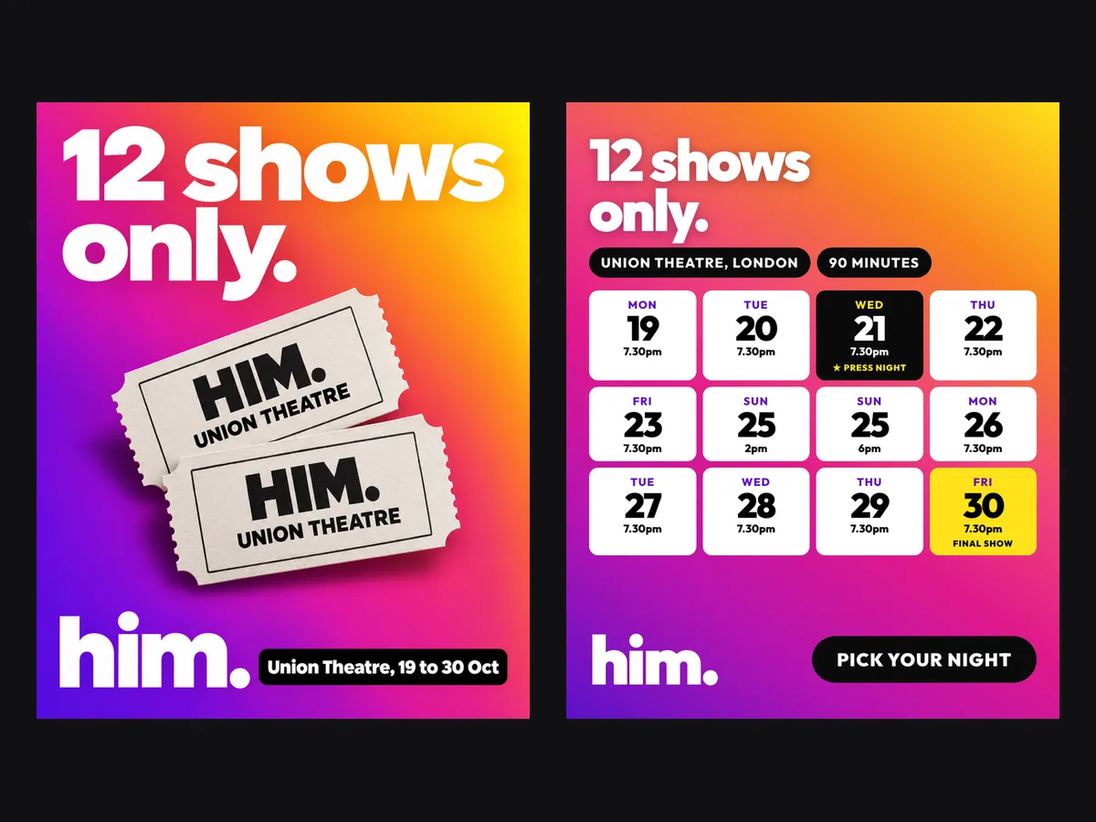 Our HIM ads for the twelve performances