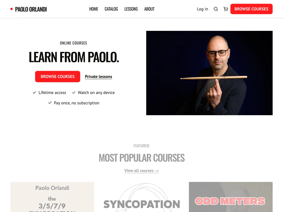 Paolo Orlandi shop homepage, learn from Paolo