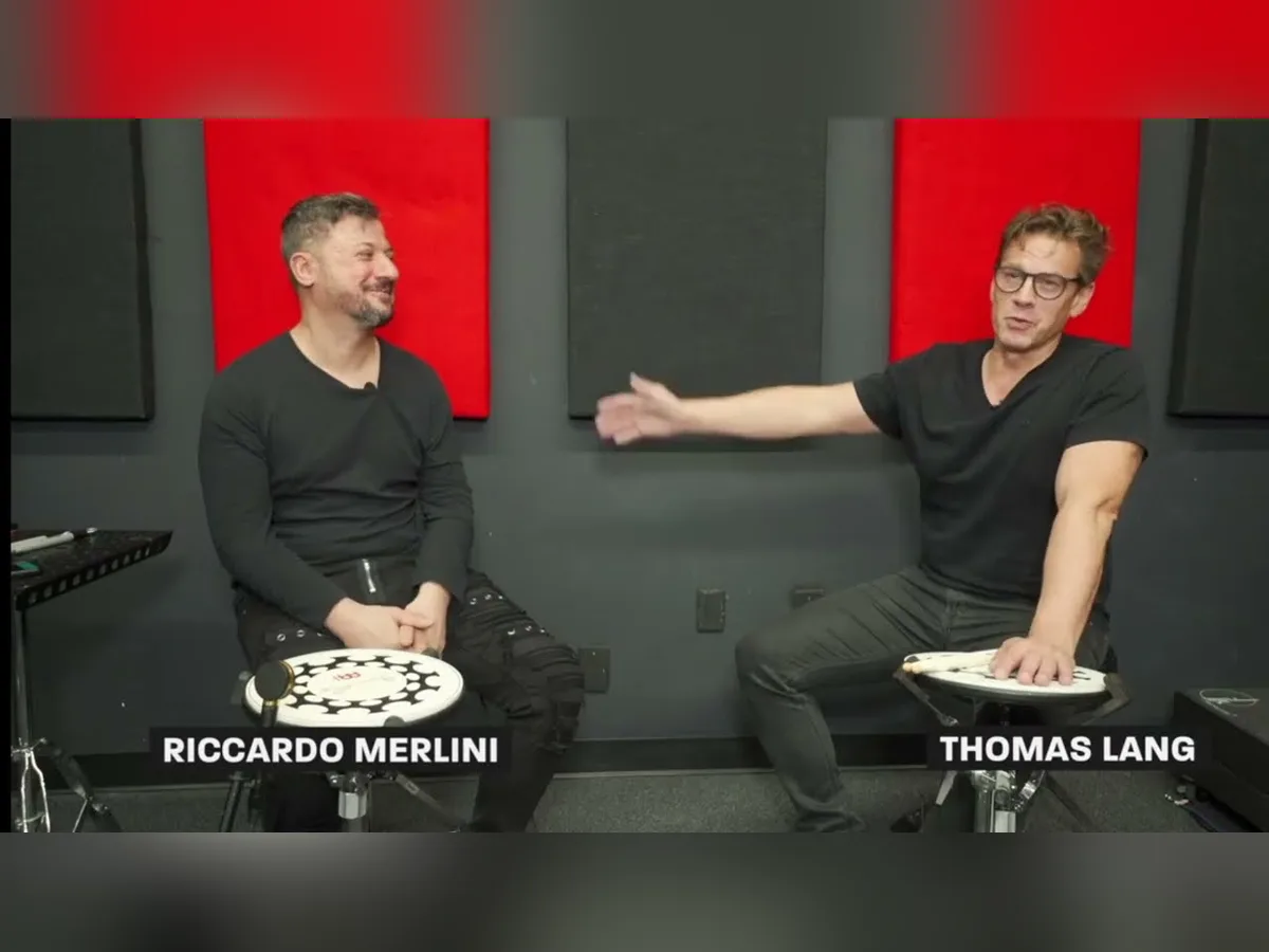 Riccardo Merlini with drummer Thomas Lang
