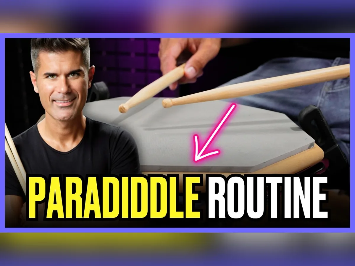 Corrado Bertonazzi teaching a paradiddle routine on YouTube